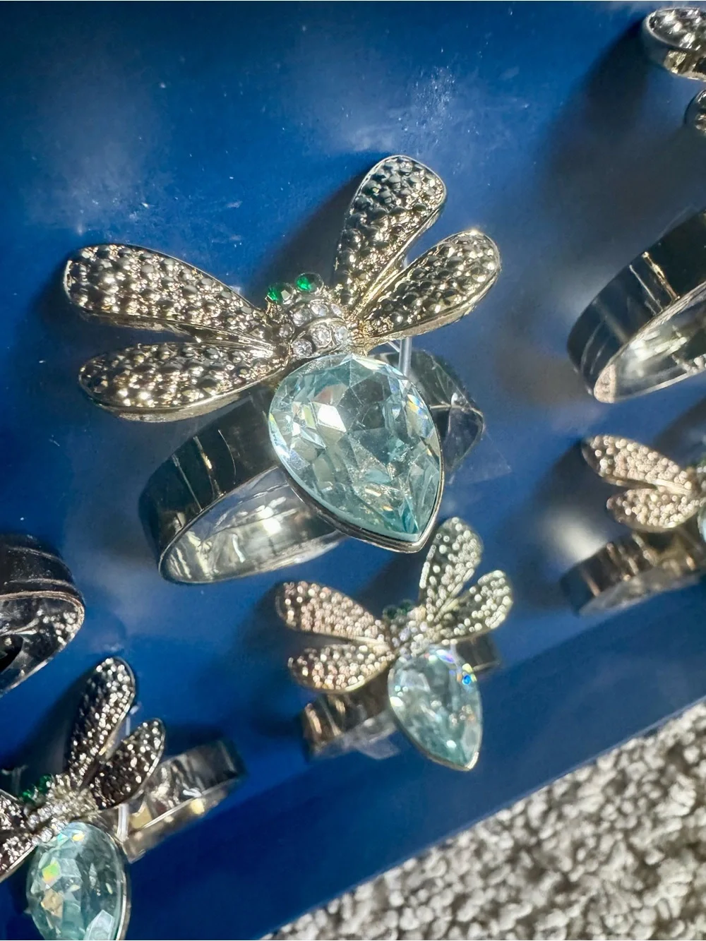 Joy by Joanna Buchanan Rhinestone Bee Napkin Ring Set of 6